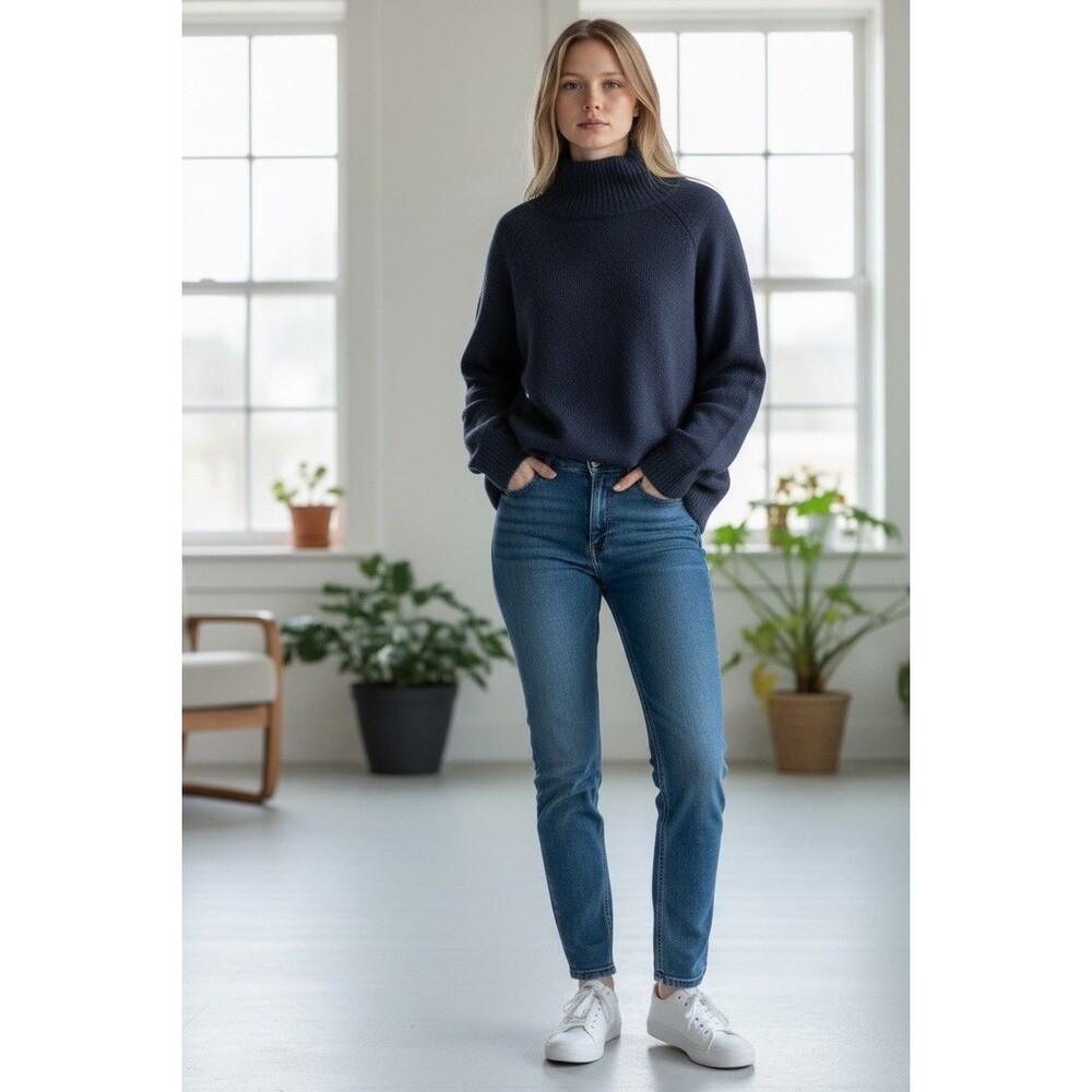 Arch4 Edith Grove Sweater 100% Cashmere in Blue.  Size Small. Oversized.